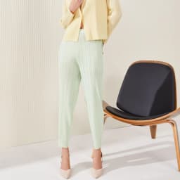 Miyake Pleated Pocket Pencil Pants Women High Fashion Korean Casual Elastic Waist Carrot Cone Pants