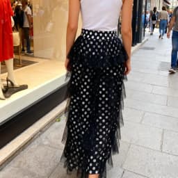 Women's Fashion y2k Vintage Sequin Tulle Pants Dot Print Elastic High Waist Tiered Loose Wide Leg Trousers for All Seasons