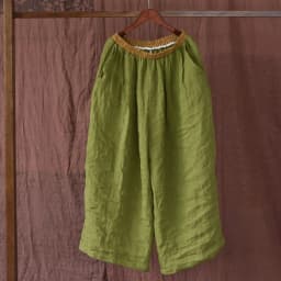 Johnature Women Linen Vintage Wide Leg Pants Elastic Waist Solid Color Trouser 2025 Spring New Loose Pockets Women Long Pants