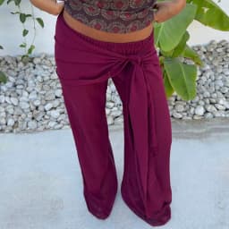 Elegant Lady High Waist Loose Fit Trousers Women Wide Leg Pants Hip Wrap Cover Up Scarf Fashion Going Out Long Pants Streetwear