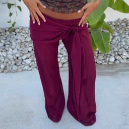 Elegant Lady High Waist Loose Fit Trousers Women Wide Leg Pants Hip Wrap Cover Up Scarf Fashion Going Out Long Pants Streetwear