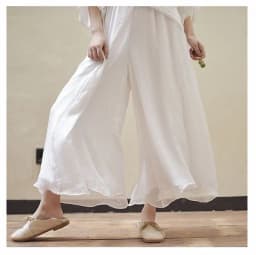 Women's Vintage Chinese Style Wide Leg Pants Female Casual Cotton Linen Loose High Waisted Pants Trousers 2026 Spring PA34