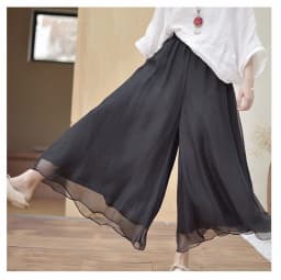 Women's Vintage Chinese Style Wide Leg Pants Female Casual Cotton Linen Loose High Waisted Pants Trousers 2026 Spring PA34