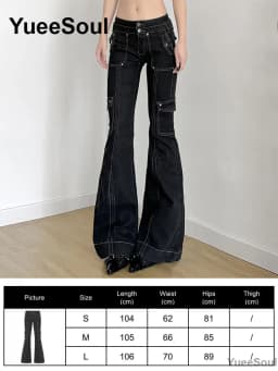 Gothic Emo Alt Women Pants Techwear Hippie Baggy Trousers Mom Goth Punk Black Cargo Pants Cyber Y2k Pants Academic Dark Clothes