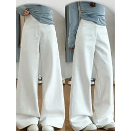 Khaki Wide Leg Pants for Women 2026 Spring Summer High Waist Slimming Suit Pants Woman High-End Elegant Loose Straight Trousers