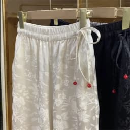 Fashion Jacquard Chinese Style Trousers 2025 High Waist Elastic Waist Ladies Loose Straight Casual Pants Wide-leg Pants Female