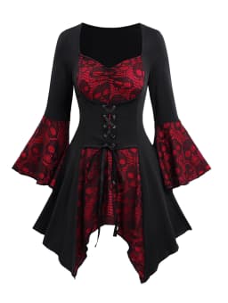 Dressfo Women's Leggings Gothic Leggings Solid Color Grommet Buckle Lace Up Skinny High Stretch Pencil Pants