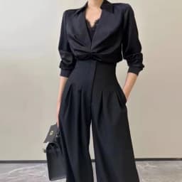 Office Ladies Ultra High Waist Wide Leg Pants Straight Drooping Spring Summer All-Match Long Suit Pants Casual Mopping Trousers
