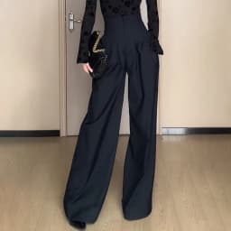 Office Ladies Ultra High Waist Wide Leg Pants Straight Drooping Spring Summer All-Match Long Suit Pants Casual Mopping Trousers