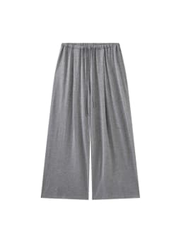 2026 Wool Blending Material Women Casual High Waist Lace-Up Waist Long Pants Fashion Wide Leg Pants Women Clothes Trousers
