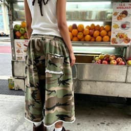 Y2K Vintage Retro Camouflage Camo Print Pocket Burr Wide Leg Sweatshorts Hip Hop Harajuku Streetwear Casual Unisex Shorts Pants