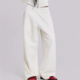 Women Baggy Wide Leg Sweatpants Oversized Elastic Waist Fleece Athletic Pants Fashion Joggers Streetwear for Autumn Winter