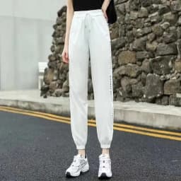 Women's Summer Thin Hollow Sports Pants 2025 New Female Ankle-Length Pants Lady Casual Loose Versatile Bind One's Feet Pants