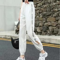 Women's Summer Thin Hollow Sports Pants 2025 New Female Ankle-Length Pants Lady Casual Loose Versatile Bind One's Feet Pants