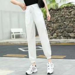 Women's Summer Thin Hollow Sports Pants 2025 New Female Ankle-Length Pants Lady Casual Loose Versatile Bind One's Feet Pants