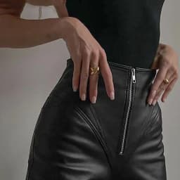 Women's High Waist Faux Leather Pencil Pants, PU Skinny Tights, Zipper Matte PU, Splicing Casual Trousers, Sexy, Winter, New,