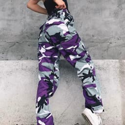 Camouflage Workwear Cargo Pants Women Versatile High Waist Multi-Pockets Sweatpants Fashion Outdoor Hiking Casual Harem Trousers