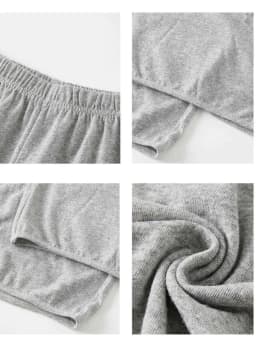 Autumn Relaxed Elastic-waist Cuffed Knit Lantern Casual Loose Long Pants For Women