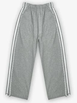 Ruffle Lace Casual Pants Women's Autumn Winter High Waist Slimming Wide Leg Sport Long Pants Jazz Dance Two Bars Ladies Trousers
