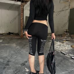 Punk Slim Y2K Pants Aesthetics Graphic Print Hip Hop Vintage Trousers Casual Rock Goth Capri pants Streetwear Vintage Hot pants