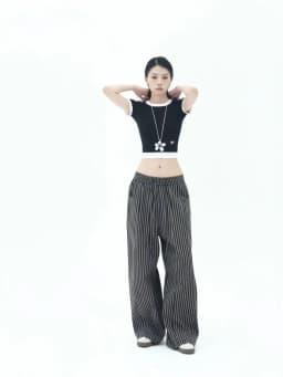 Summer Luxury Linen Fabric Stripe Casual Pants Women Loose Wide Leg Floor Pant Female Fashion Trend Cozy Trousers Girl XS-XXL