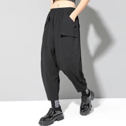 Black High Waist Harem Pants New Loose Casual Elastic Waist Spliced Pocket Trousers Women Fashion Korean Spring Autumn 2026