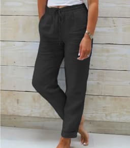 Summer Cotton Linen Pants Women 2026 High Waist Elastic Casual Trousers Streetwear Female Bottoms Drawstring Loose Pencil Pants