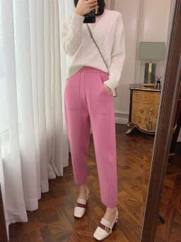 2023 New Spring and Autumn Loose Straight Wide-Leg Pants Casual White Knitted Fabric Baggy Pants Women's