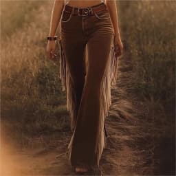 2026 Fashion Commuting Solid Color Pants Women's Spring Elegant Slim Tassel Deer Velvet Flared Trousers Retro Versatile Pants