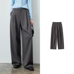 TOYOUTH Women's High Waist Pleated Suit Wide Leg Pants Fall 2026 Drapey Slimming Office Commute
