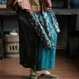 100% Ramie Women Ankle-length Casual Pants New 2026 Summer Vintage Style Patchwork Color Loose Female Wide Leg Pants M2383
