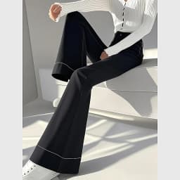 All-match White Flare Pants for Women 2026 New Loose Straight Wide Leg Pants Y2k Aesthetic Slim Fit High Waist Trousers
