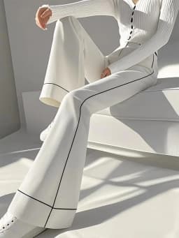 All-match White Flare Pants for Women 2026 New Loose Straight Wide Leg Pants Y2k Aesthetic Slim Fit High Waist Trousers