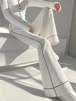 All-match White Flare Pants for Women 2026 New Loose Straight Wide Leg Pants Y2k Aesthetic Slim Fit High Waist Trousers
