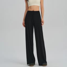 BIVIGAOS Spring Summer Drape Effect Yoga Pants Women Drawstring Loose Casual Lazy Style Ftness Straight Leg Sport Wide Leg Pants