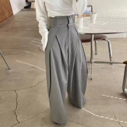 Pleated Spliced Ropa Mujer High Waist Straight Pantalones Women Wide Leg Pants Spring Womens Clothes Double Pockets Trousers