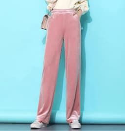 2026 Winter velvet trousers,Korean fashion Women Autunm high waist streewear casual velour pants,plus size black spodnie damskie