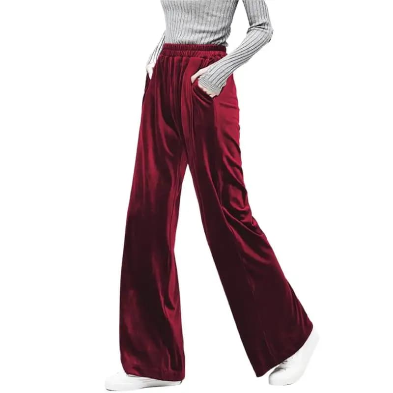 2026 Winter velvet trousers,Korean fashion Women Autunm high waist streewear casual velour pants,plus size black spodnie damskie