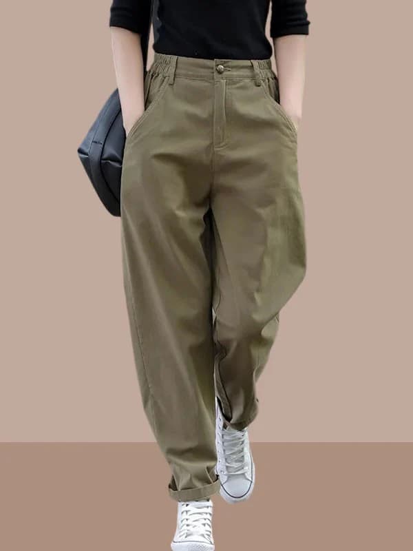 Women's Workwear Trousers High Waist Harlan Pants Korean Style Commute Fashion Spring Autumn Popular Large Size Zhengzhou Pants