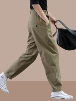 Women's Workwear Trousers High Waist Harlan Pants Korean Style Commute Fashion Spring Autumn Popular Large Size Zhengzhou Pants