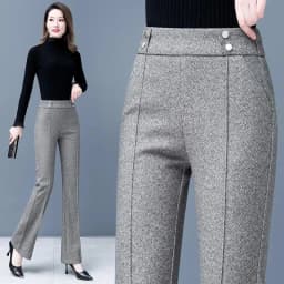 Women's Micro Flared Pants 2025 New Autumn And Winter High Waisted Ladies Woolen Pants Loose Elegant Femme Leisure Pants