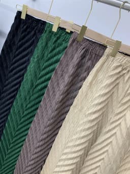 Miyake Pleated Handmade Wave Pants Women Korean Fashion New Elastic High Waist Casual Straight Trousers
