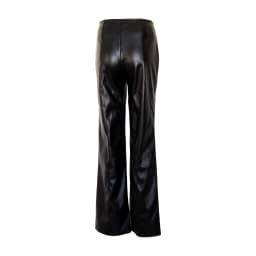 New European American Women's Slim Leather Pants Straight Leg Lace-up Low Waist Emo Casual Versatile Trousers