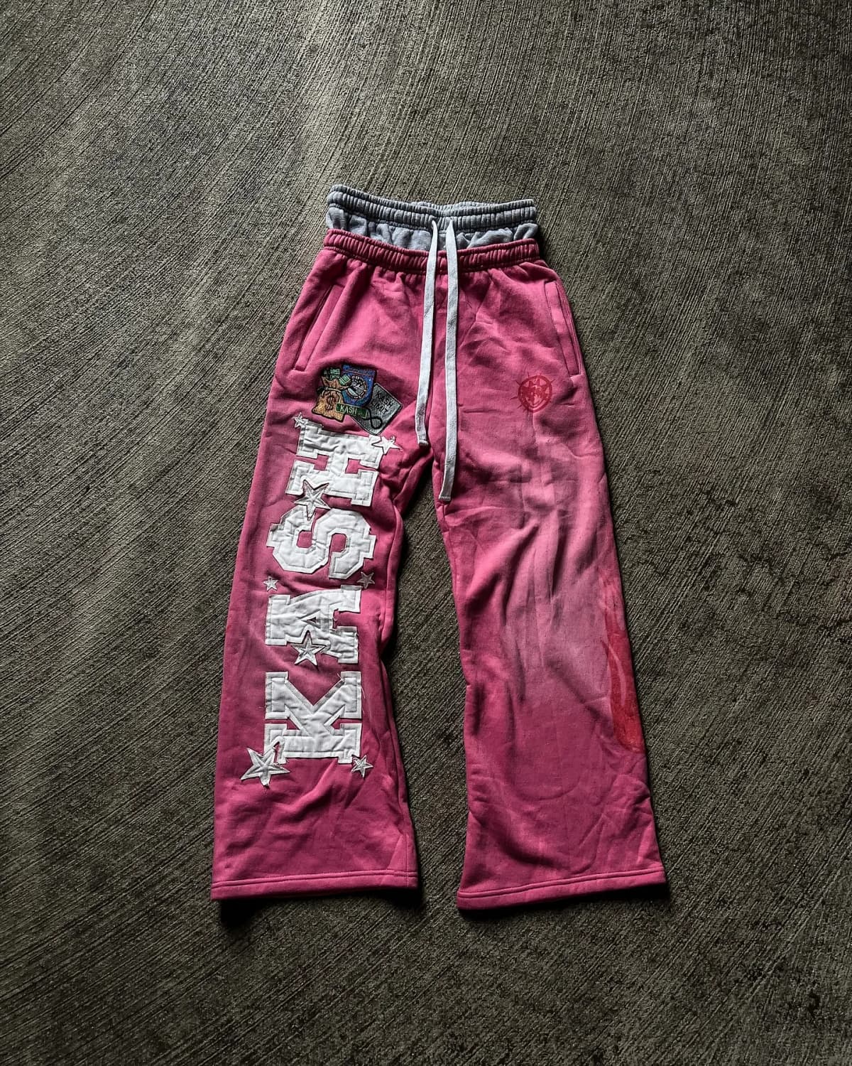 American KASH LIMIT Letter Embroidery Double Waisted Sweatpants Y2K Gothic Hip Hop Men Women Retro Casual Pants Cotton Jogging