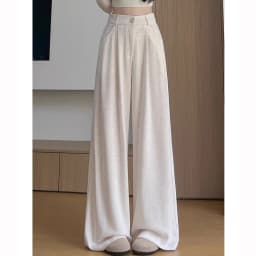 2025 Women Korean Fashion High Waist Pants Girls Retro Casual Straight Leg Trousers Lady Fashion Daily Solid Thin Pants