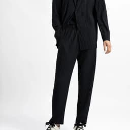Pleats Original Pleated Pants Men's 2024 Summer Casual Drape Tapered Nine-minute Pants Drawstring Radish Small Leg Casual Pants