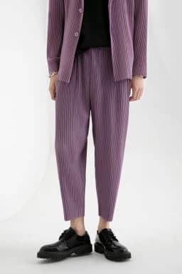 Pleats Original Pleated Pants Men's 2024 Summer Casual Drape Tapered Nine-minute Pants Drawstring Radish Small Leg Casual Pants