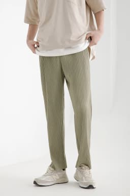 Pleats Original Pleated Pants Men's 2024 Summer Casual Drape Tapered Nine-minute Pants Drawstring Radish Small Leg Casual Pants