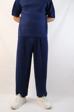 Pleats Original Pleated Pants Men's 2024 Summer Casual Drape Tapered Nine-minute Pants Drawstring Radish Small Leg Casual Pants