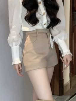 High Waist Khaki Suit orts Women's Loose Wide Leg Pants Casual A-Line Pants Autumn Winter plus Size Retro Sle Commute